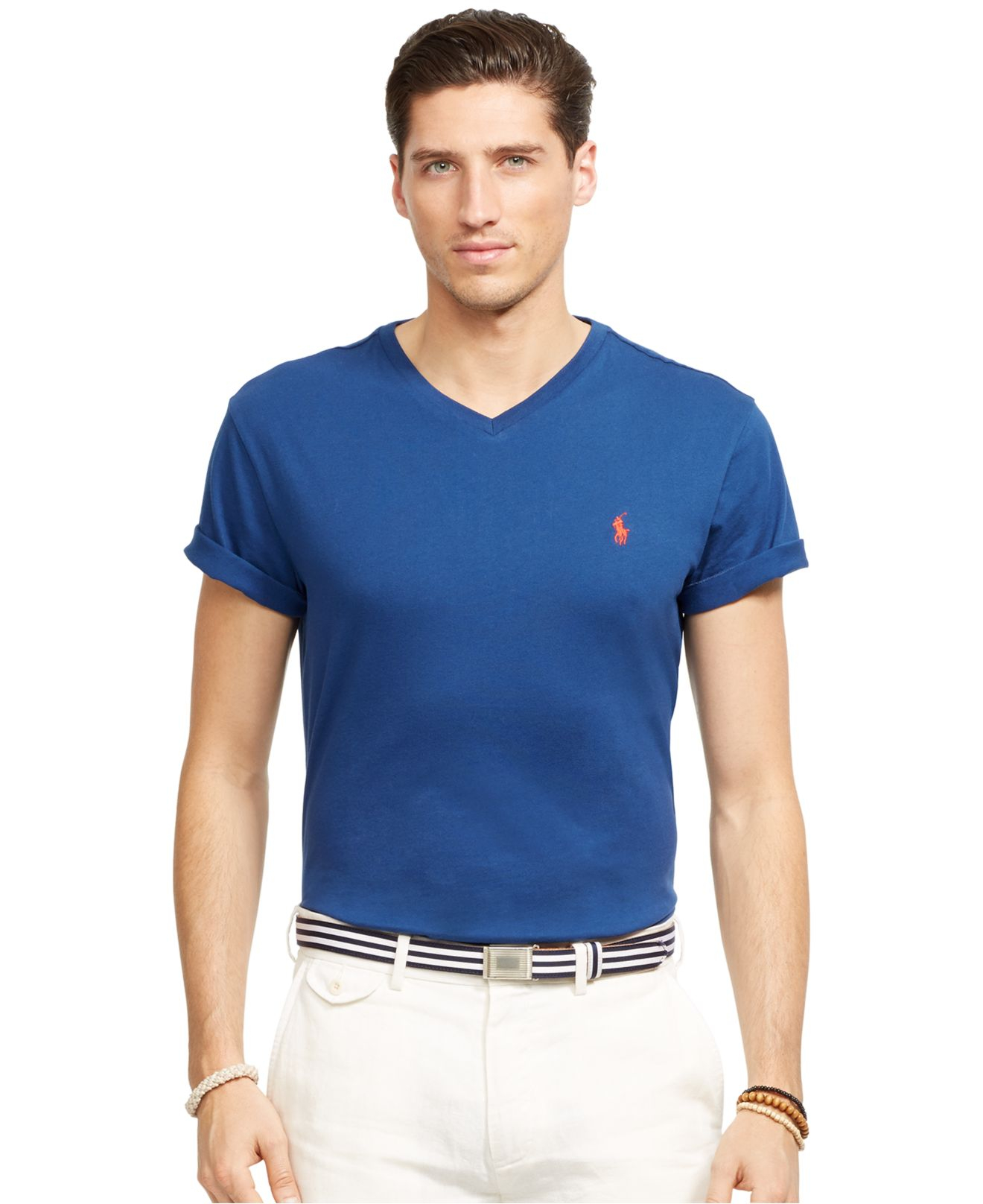 Lyst Polo  Ralph Lauren Jersey V  neck  T  shirt  in Blue for Men