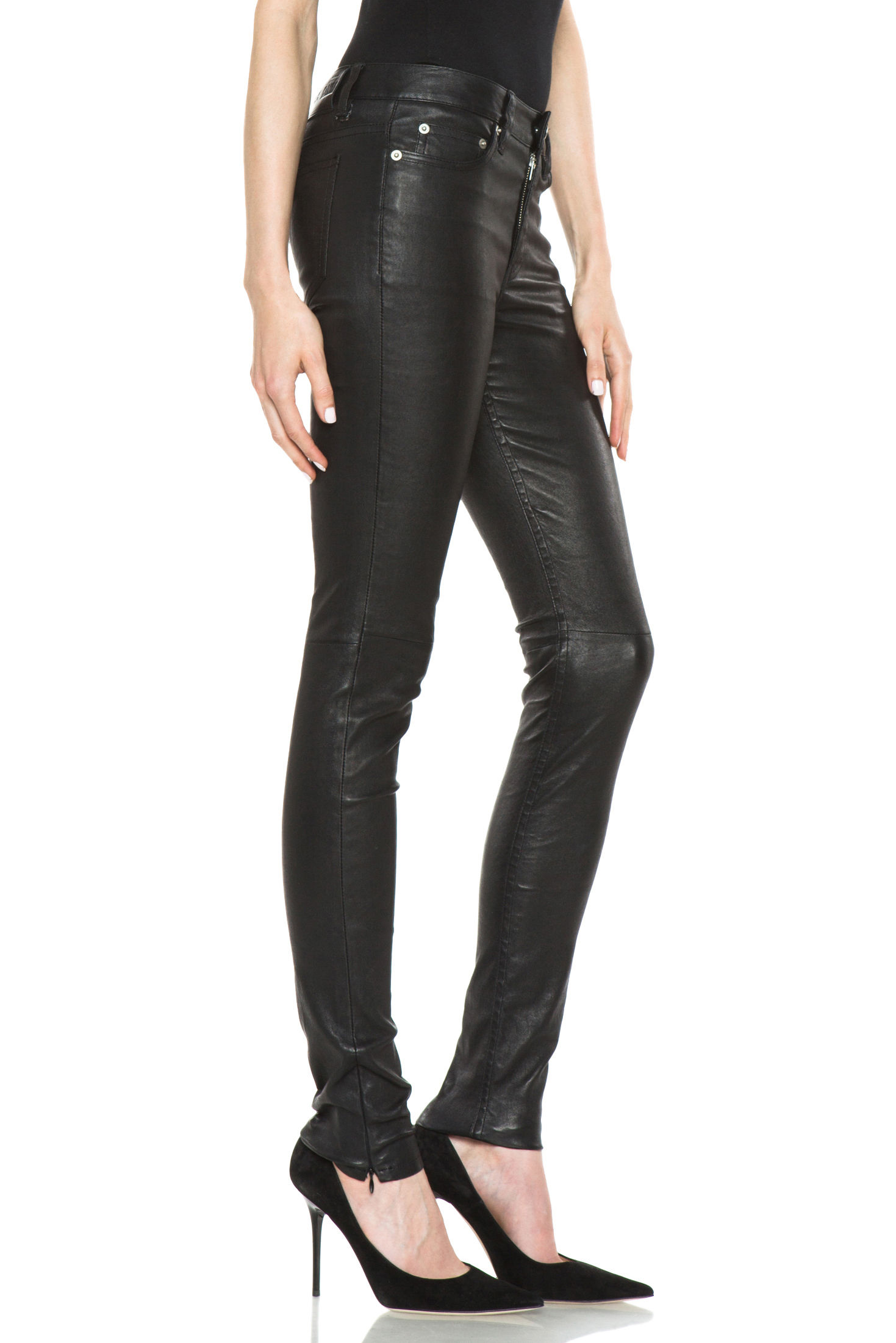 leather skinny pants womens