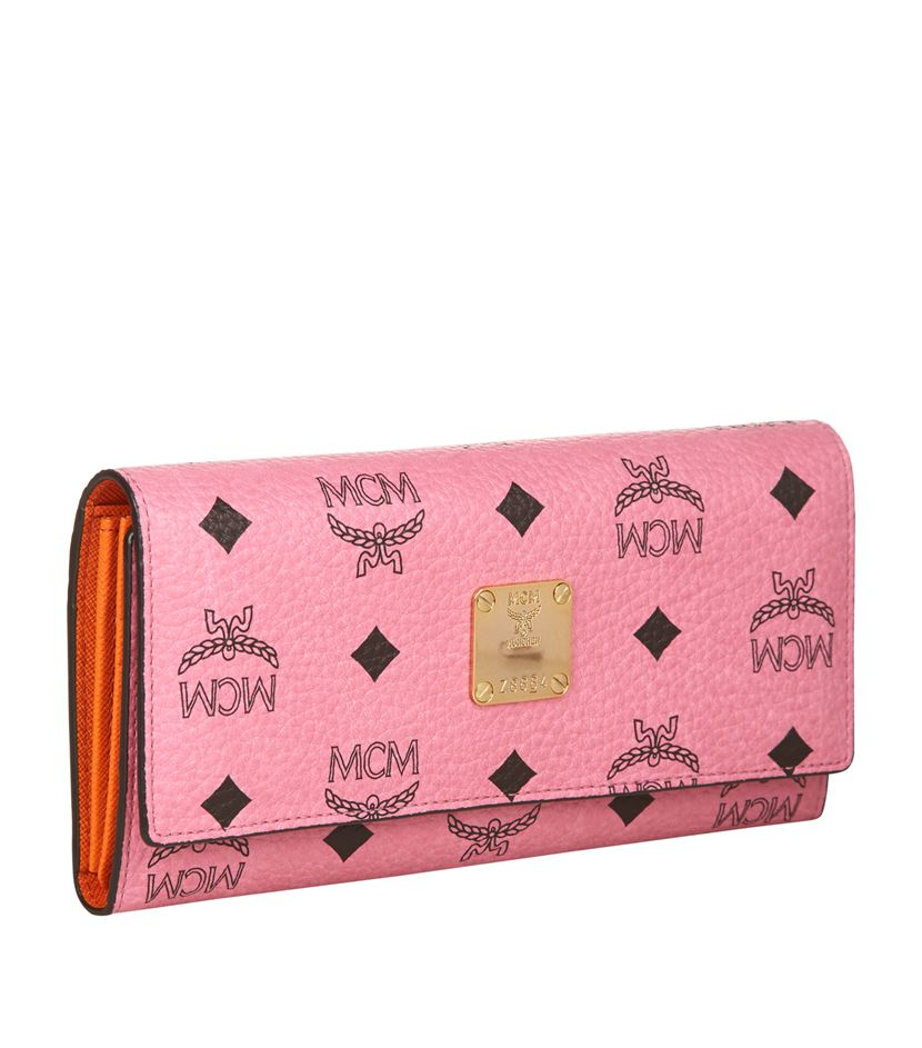Mcm Biolour Visetos Trifold Wallet in Pink | Lyst