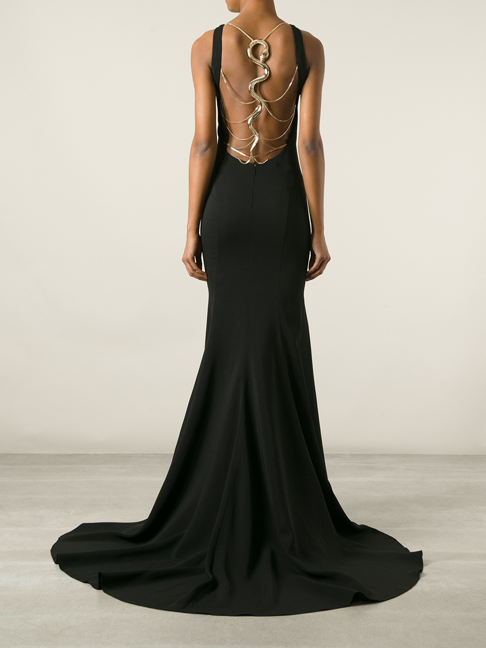 Roberto Cavalli Snake Silk Blend Gown In Black Lyst Gallery
