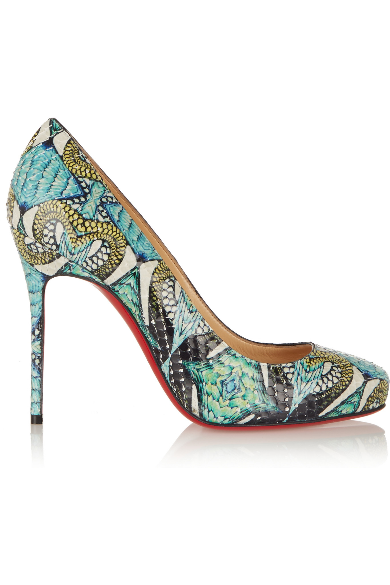 louboutin shoes cost - Christian louboutin Elisa 100 Printed Python Pumps in Blue ...