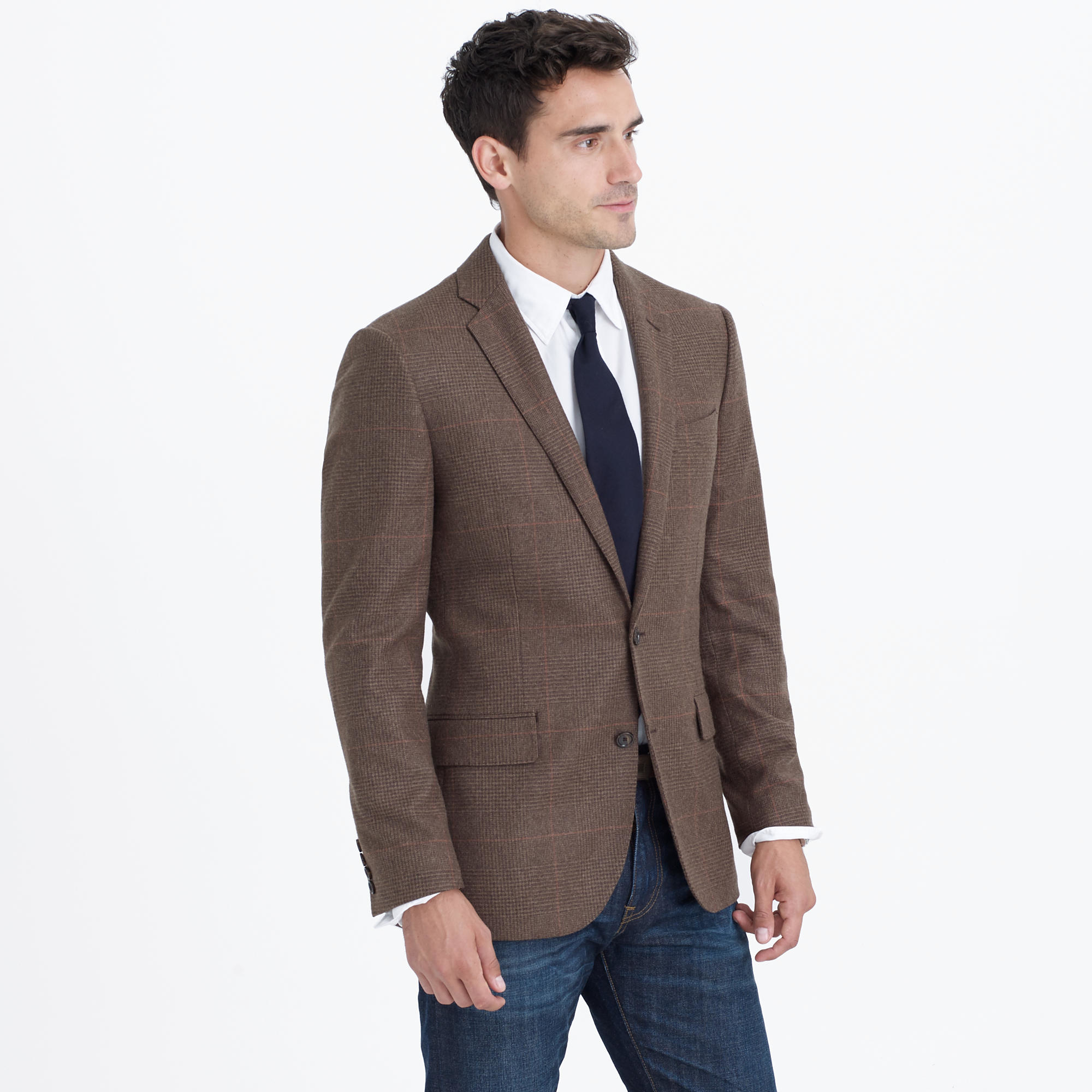 J.crew Ludlow Blazer In Windowpane Italian Wool in Brown for Men | Lyst