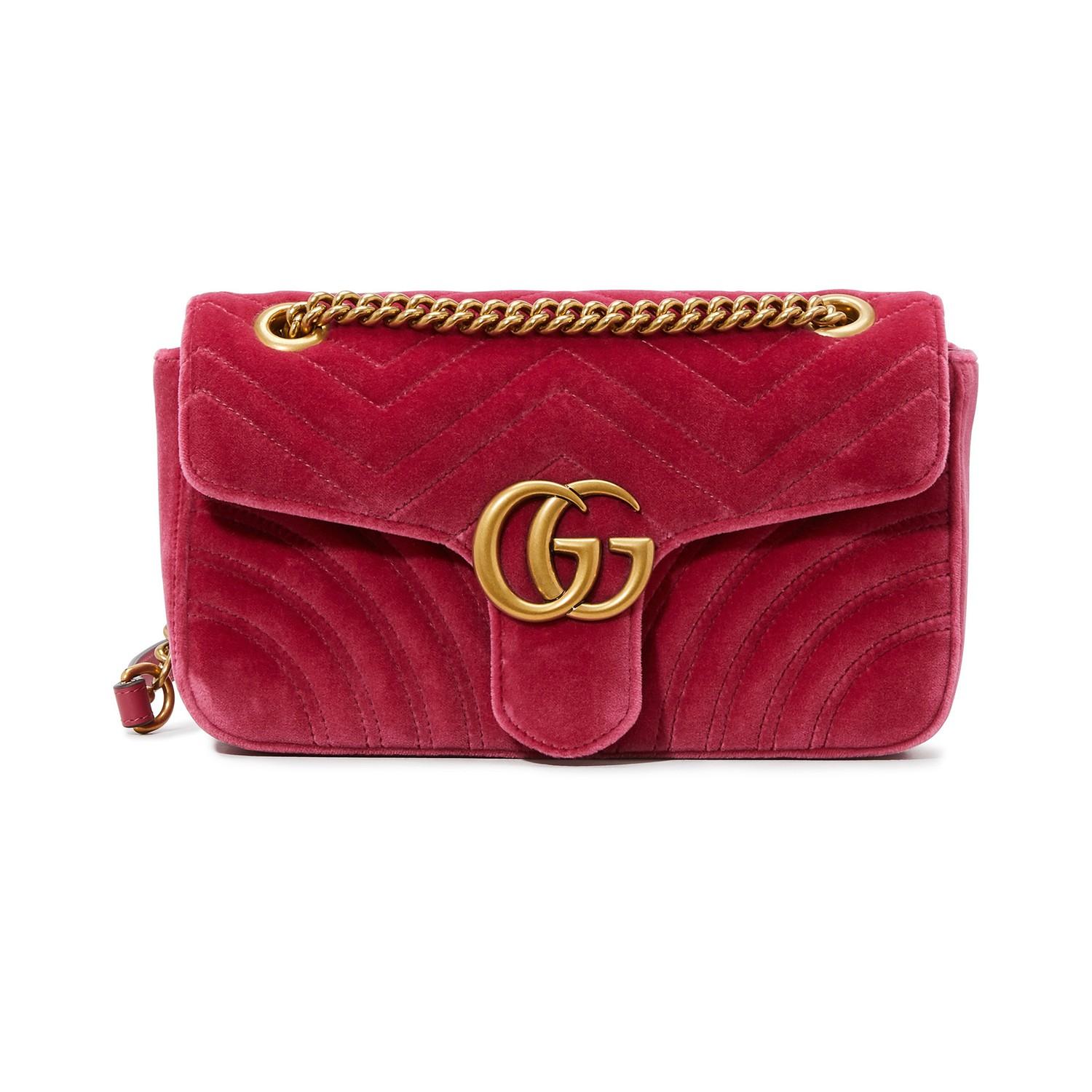 Gucci GG Marmont Velvet Shoulder Bag in Pink - Save 13% - Lyst