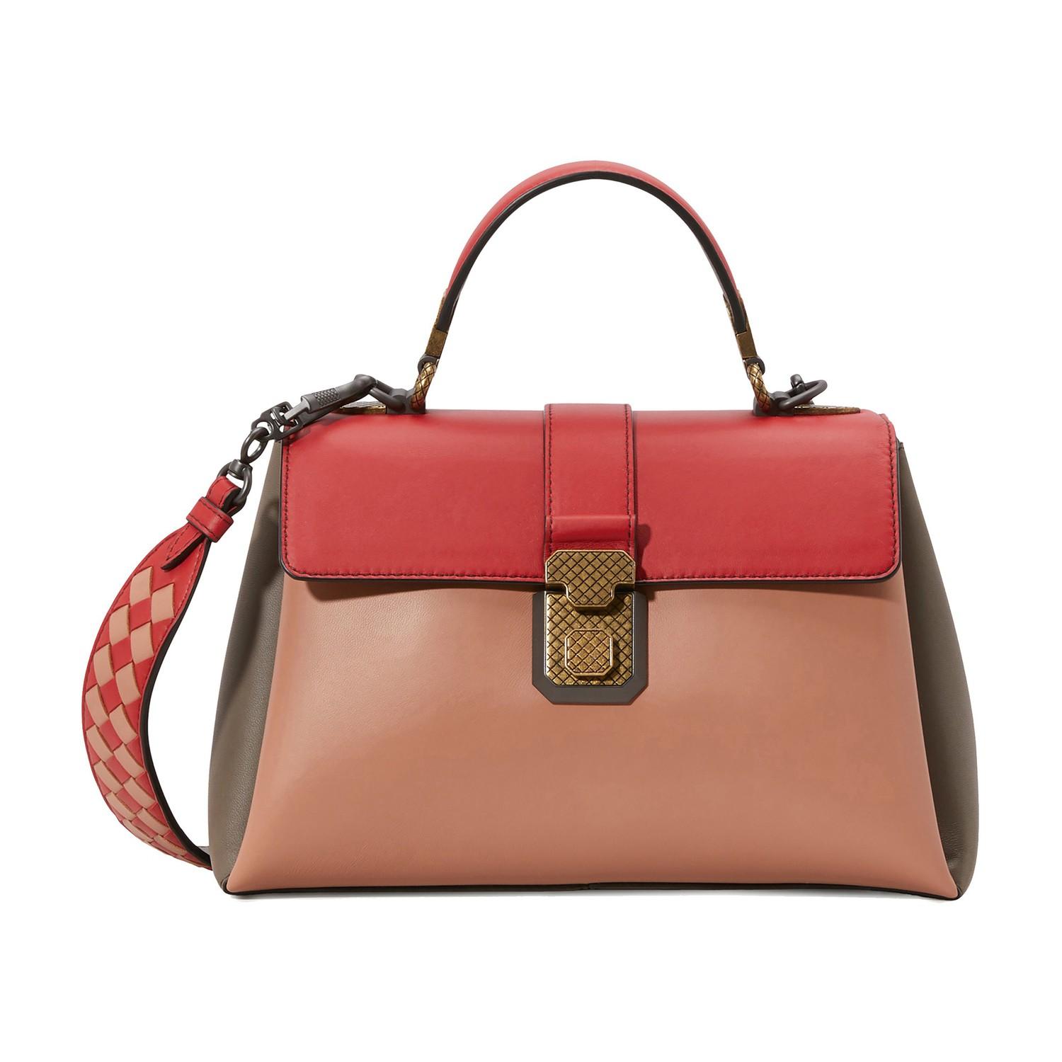 Bottega Veneta Leather Small Piazza Handbag in Red - Save 58% - Lyst