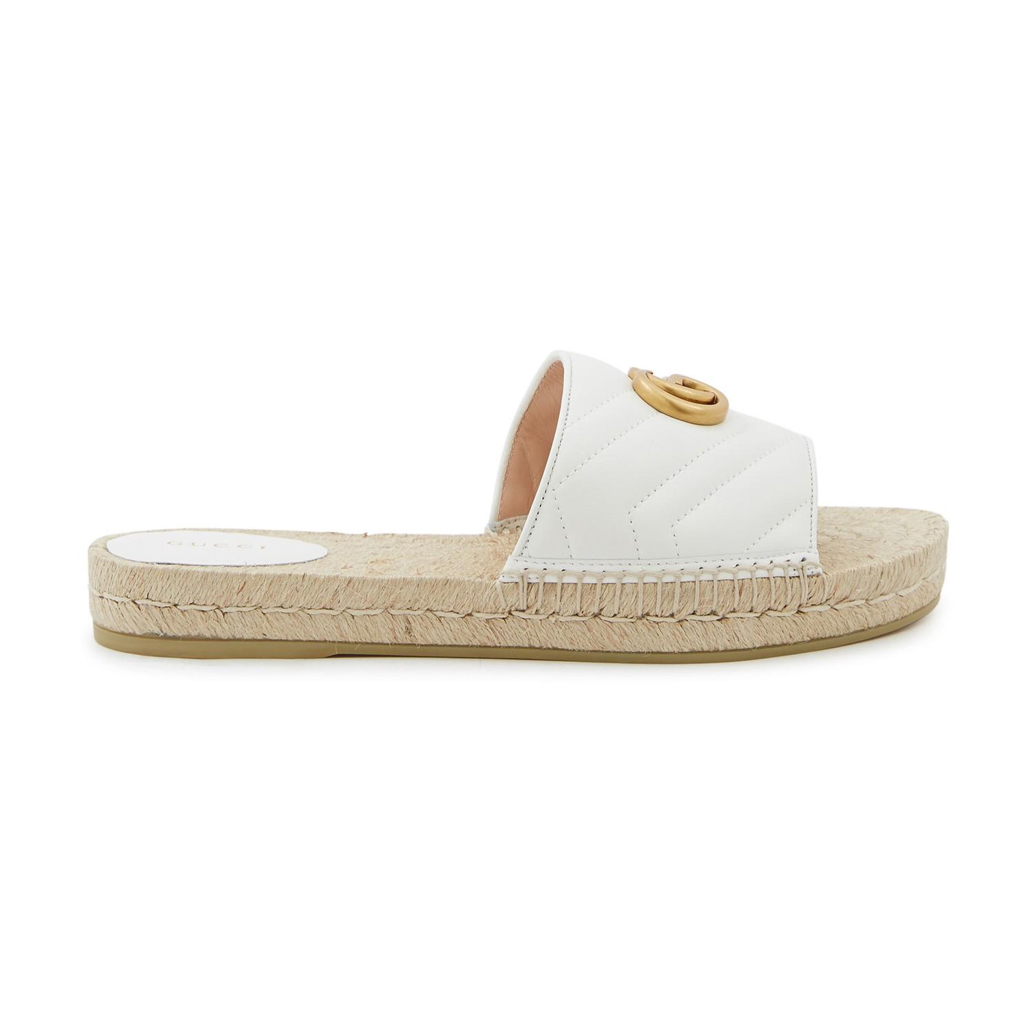 Gucci Leather Mules in White - Lyst