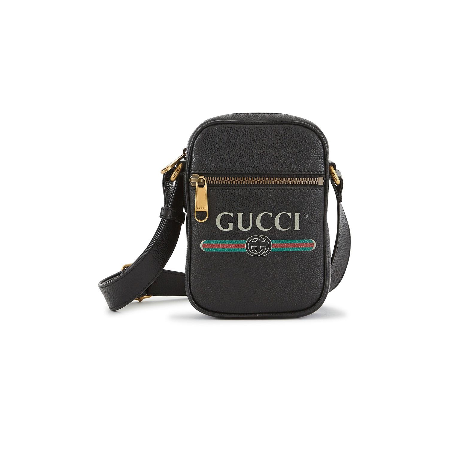 Gucci Print Shoulder Bag in Black for Men - Lyst