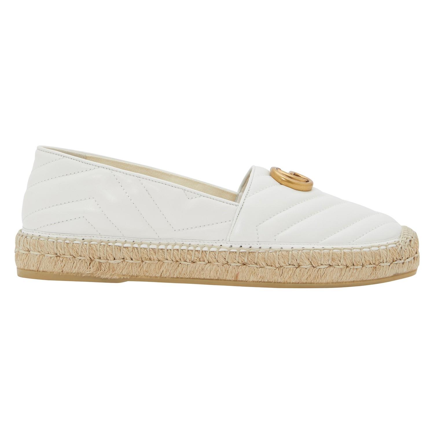 Gucci Leather Nappa Charlotte Espadrilles in White - Lyst