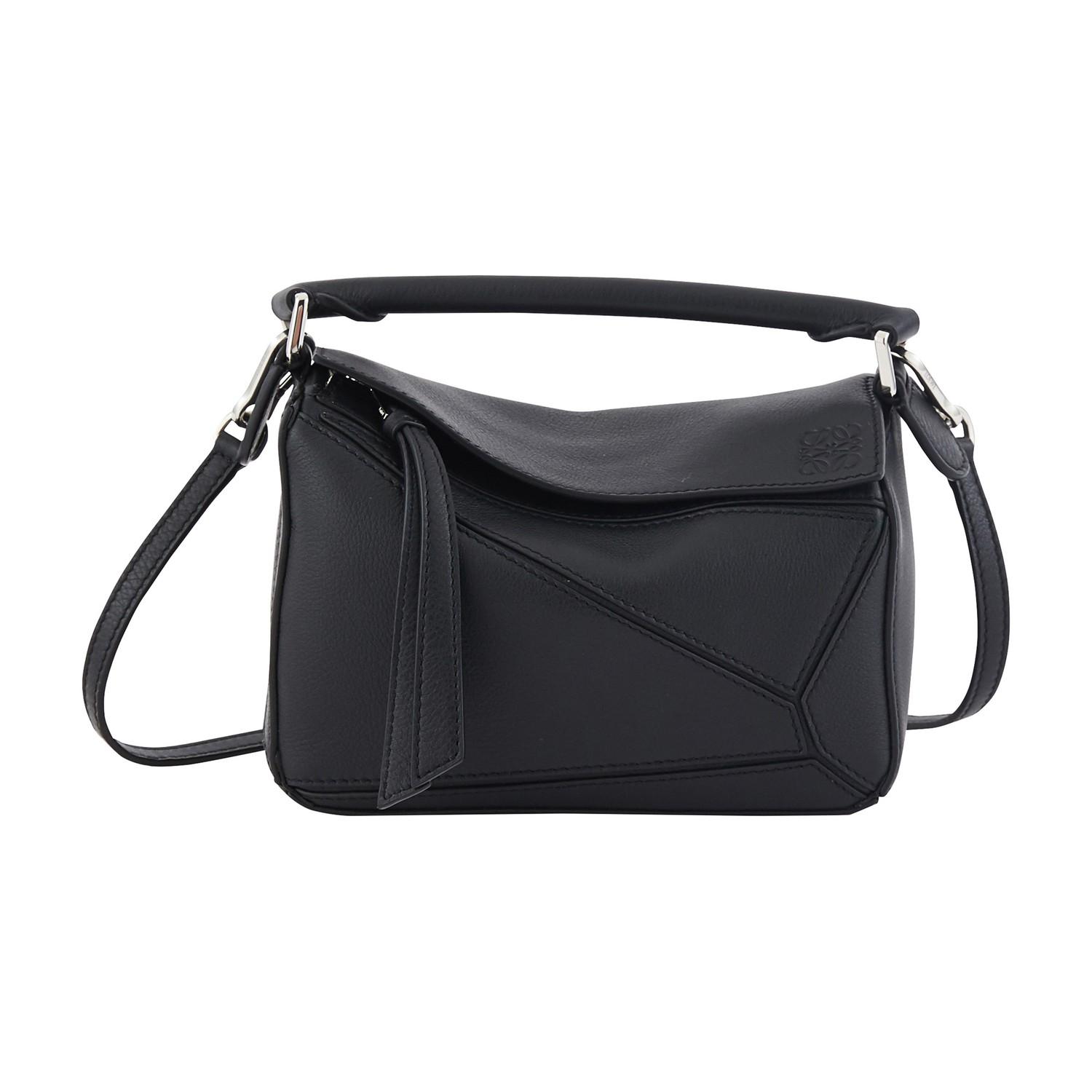 Loewe Leather Mini Puzzle Shoulder Bag in Black - Lyst