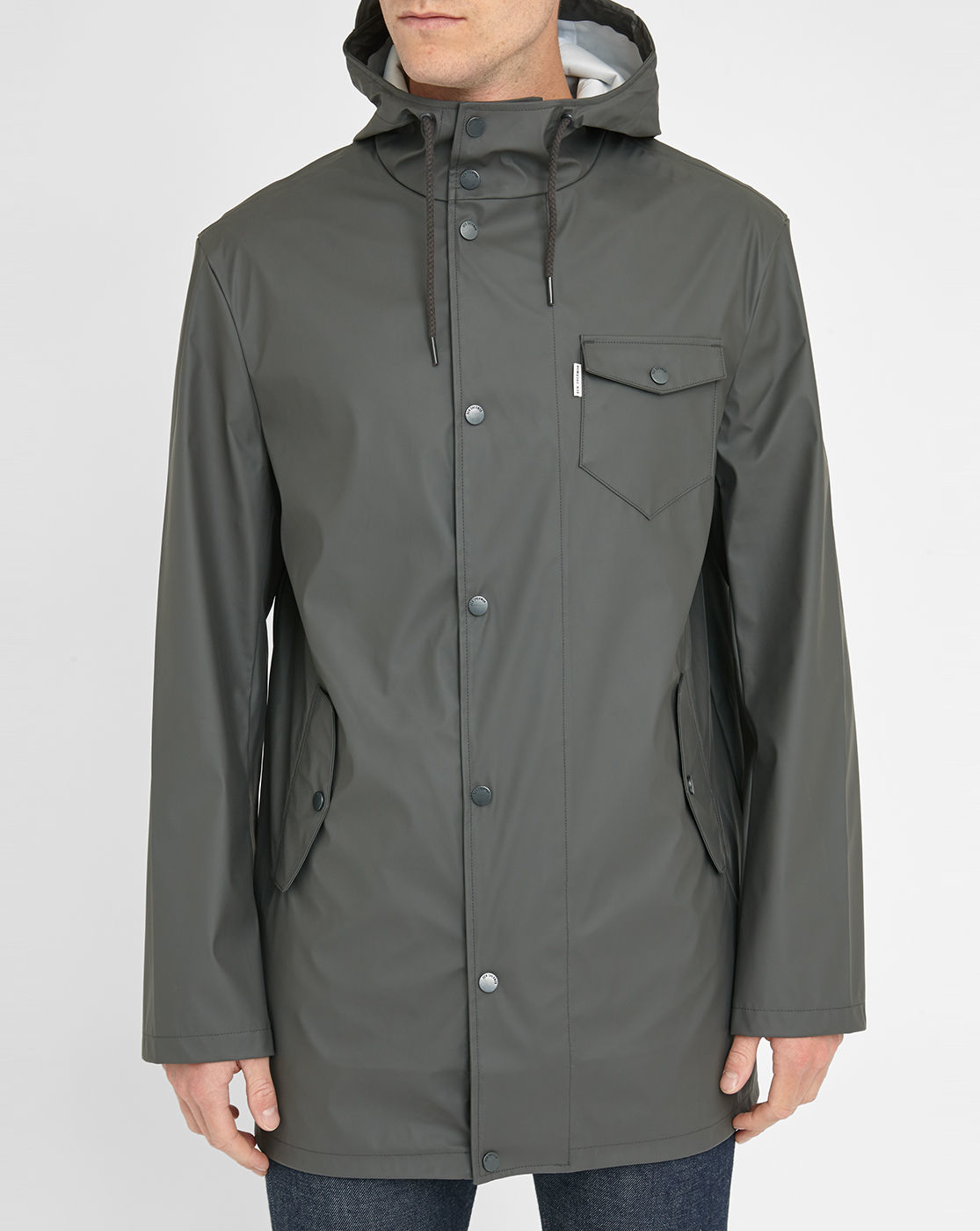 Ben sherman Grey Waxed Canvas Raincoat in Gray for Men | Lyst