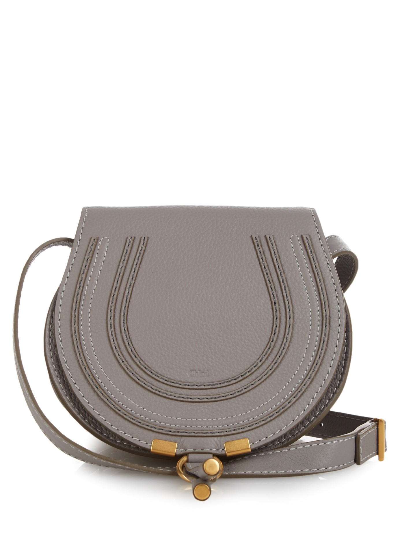 Chlo Marcie Mini Leather Cross-body Bag in Gray (LIGHT GREY) | Lyst  