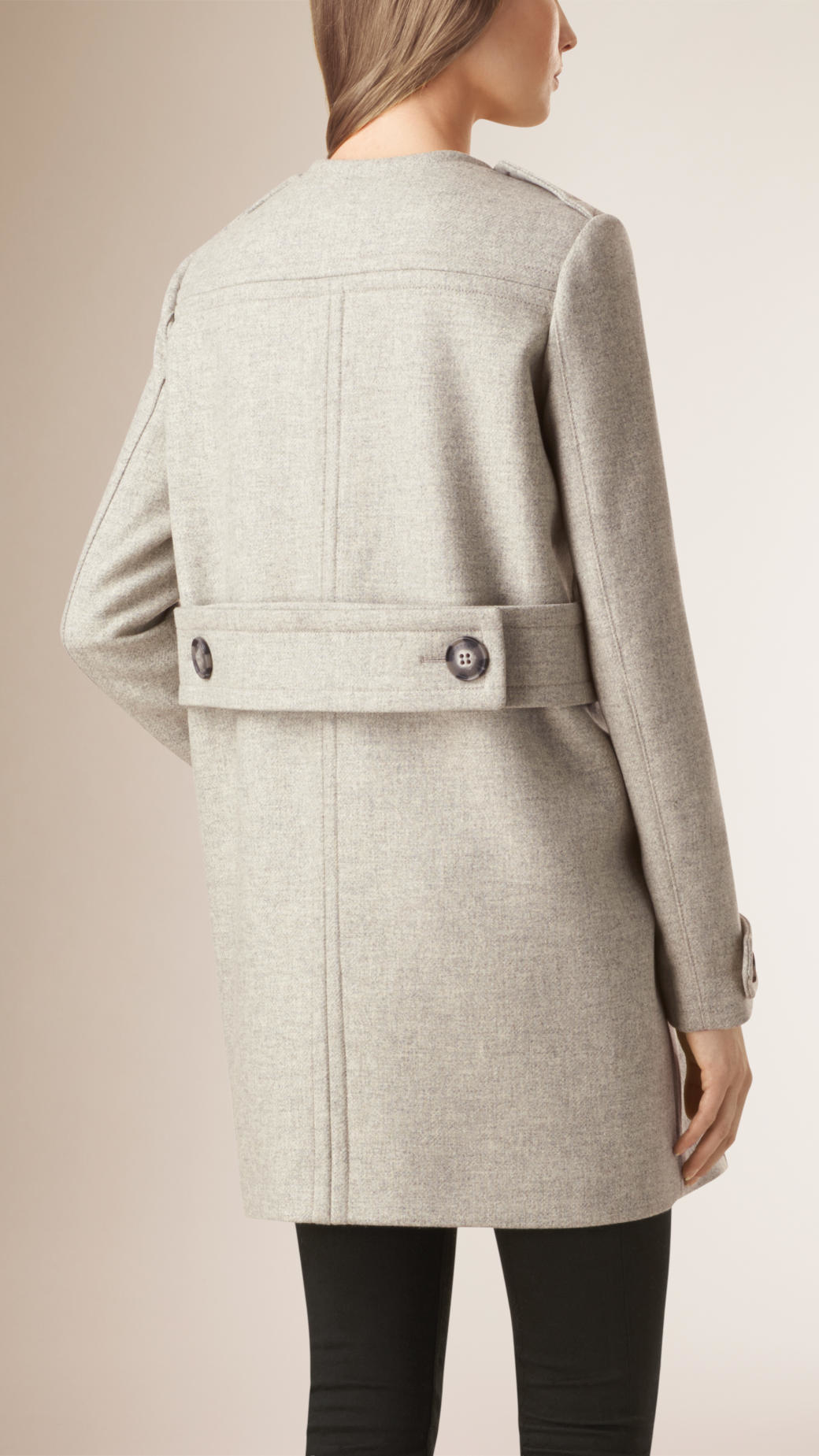 Lyst - Burberry Collarless Wool Blend Coat in Gray