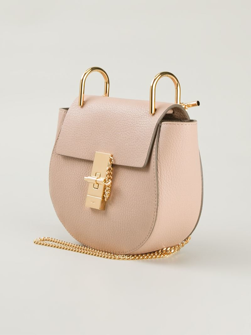 Chlo Drew Leather Cross-Body Bag in Pink (PINK \u0026amp; PURPLE) | Lyst