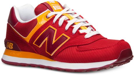 New Balance Mens 574 Passport Casual Sneakers From Finish Line in Red ...