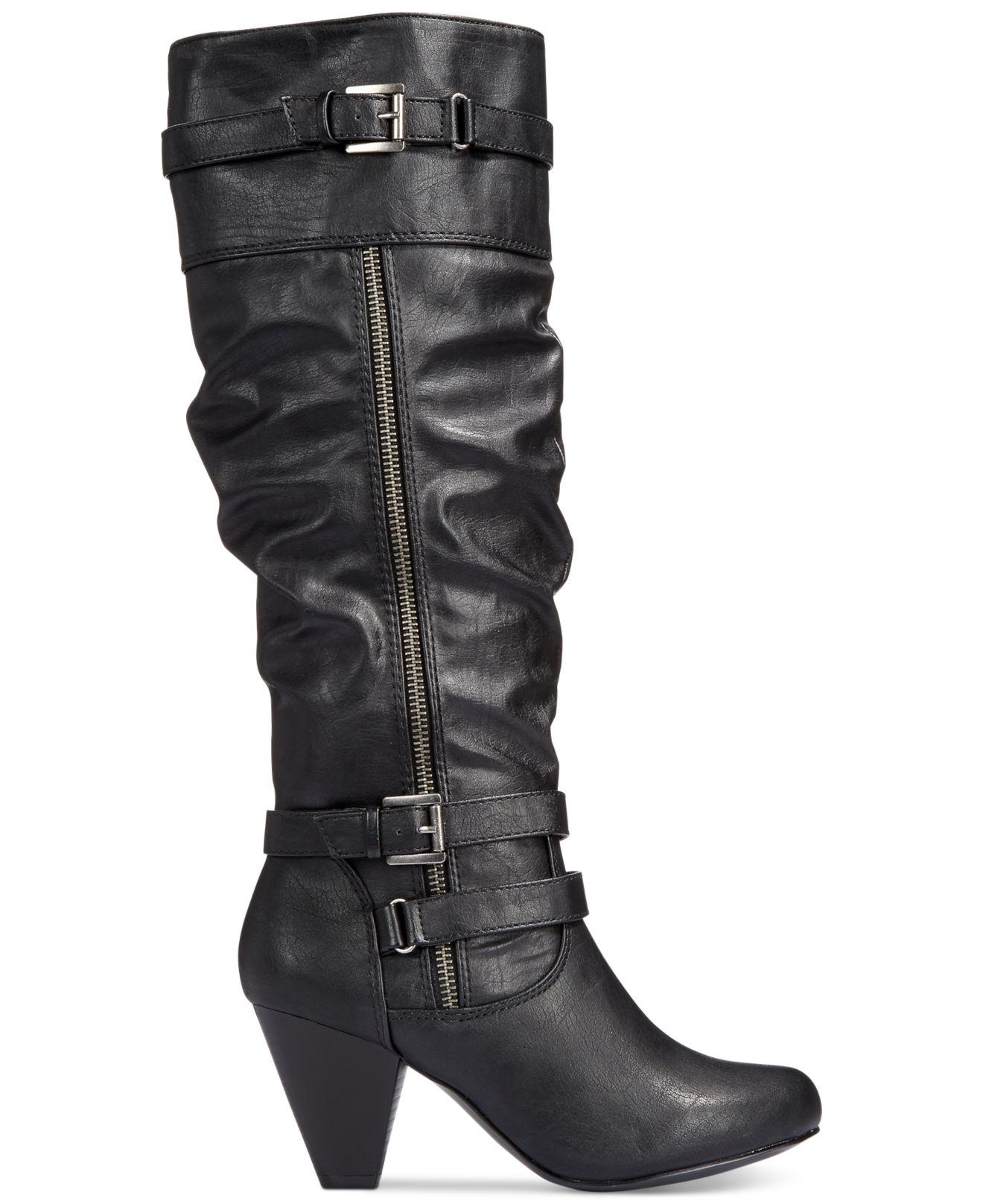 Lyst - Rampage Eliven Slouchy Leather Boots in Black