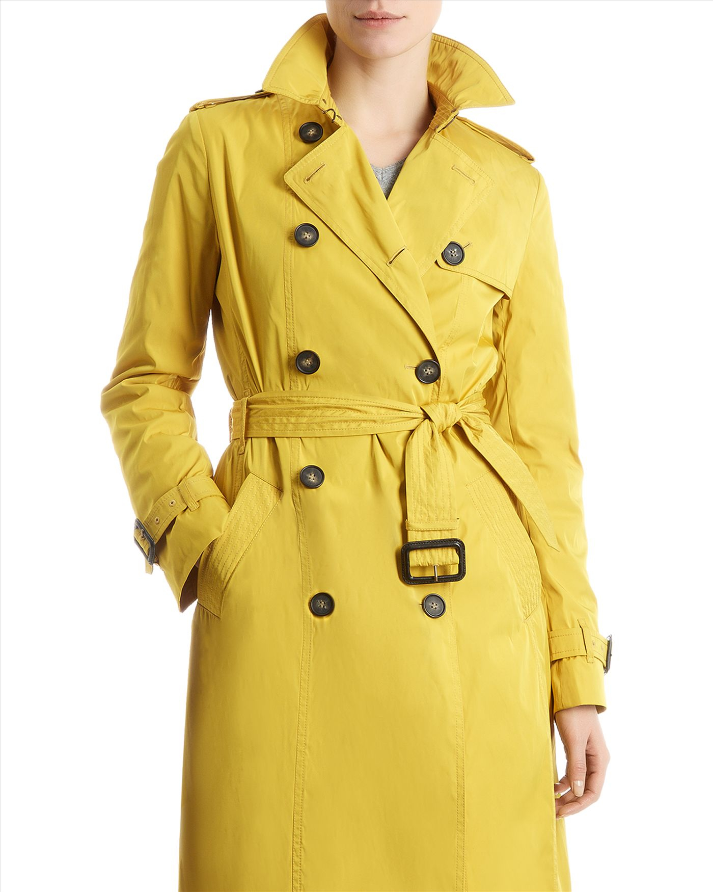 Jaeger Twill Trench Coat in Gold (Nugget Gold) | Lyst
