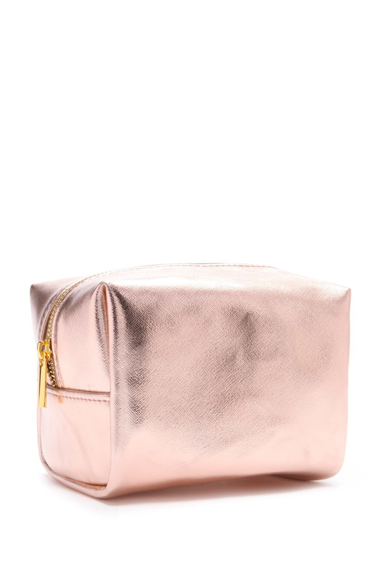 Forever 21 Faux Leather Makeup Bag In Pink Lyst Gallery