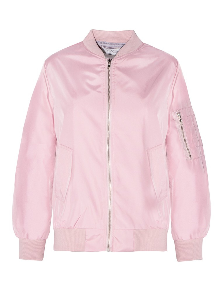 Lyst Pixie Market Satin Bomber Jacket  in Pink 