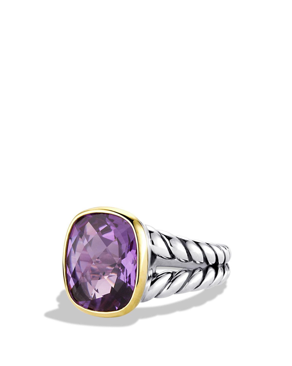 David Yurman Noblesse Ring With Amethyst And Gold in Silver/Yellow Gold