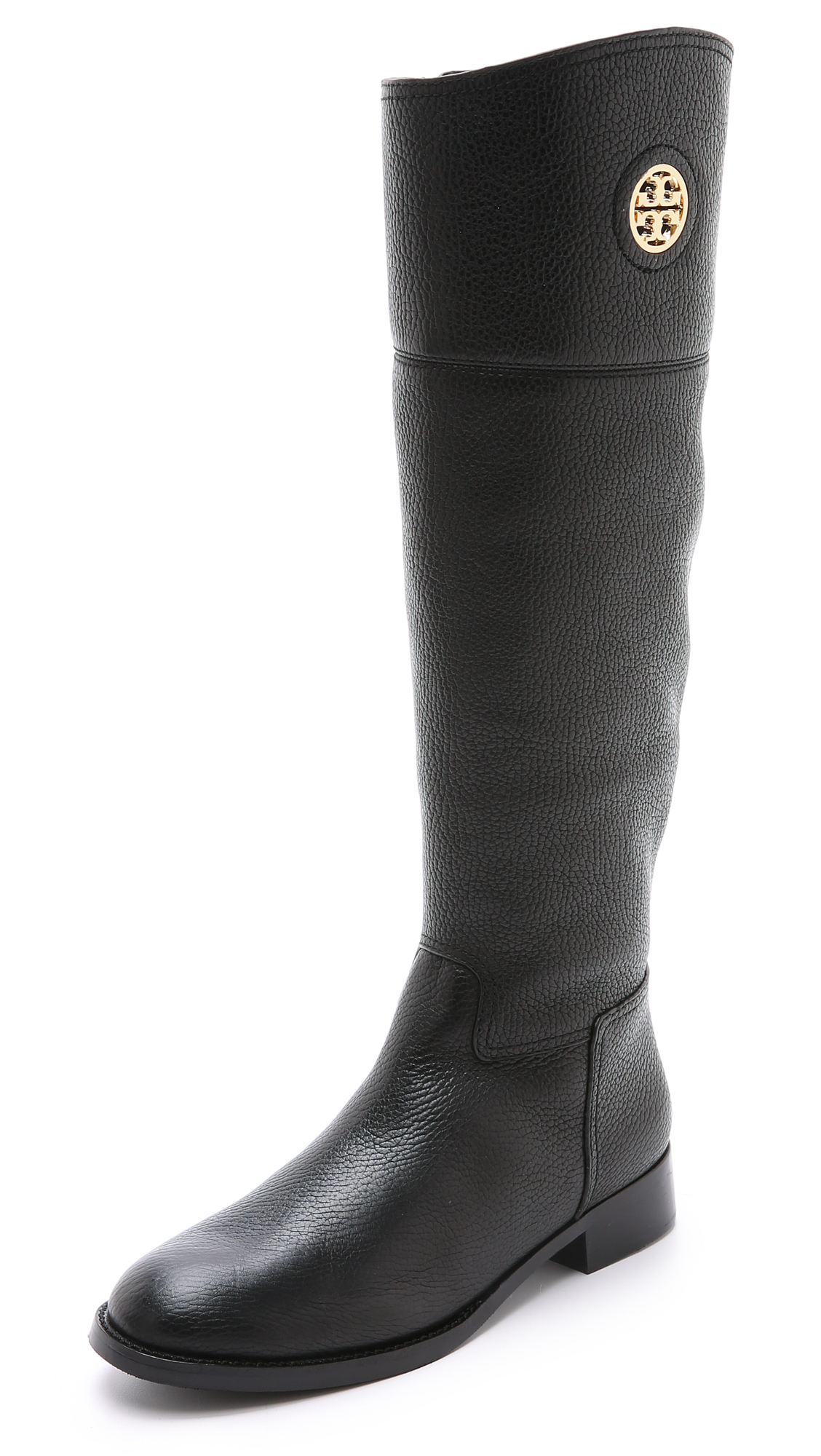 tory burch black riding boot