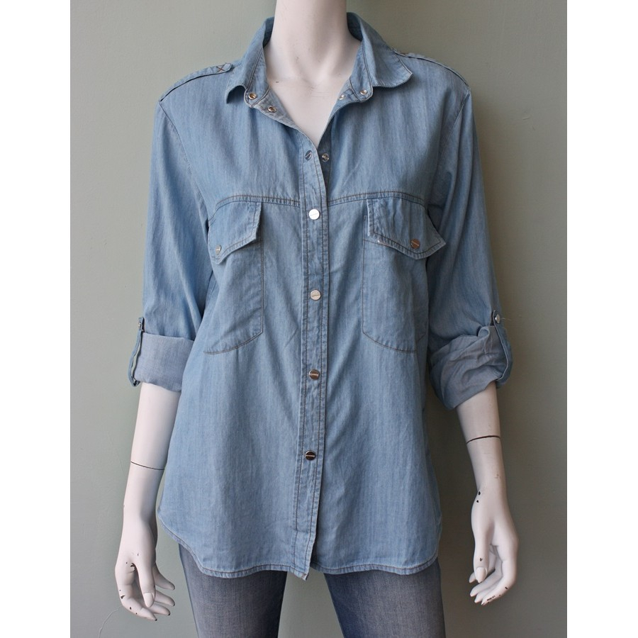 Sanctuary Boyfriend Denim Shirt in Blue Lyst