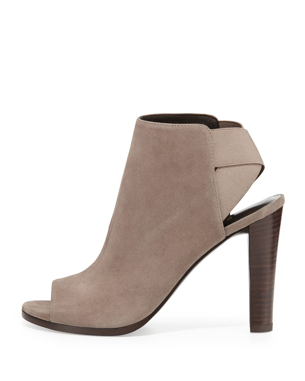 Stuart Weitzman Hereitis Suede Open-Toe Bootie in Brown - Lyst