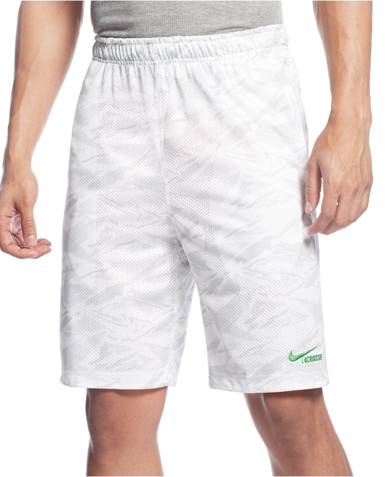 Nike Lax Dri-fit Mesh Print Lacrosse Shorts in White for Men | Lyst