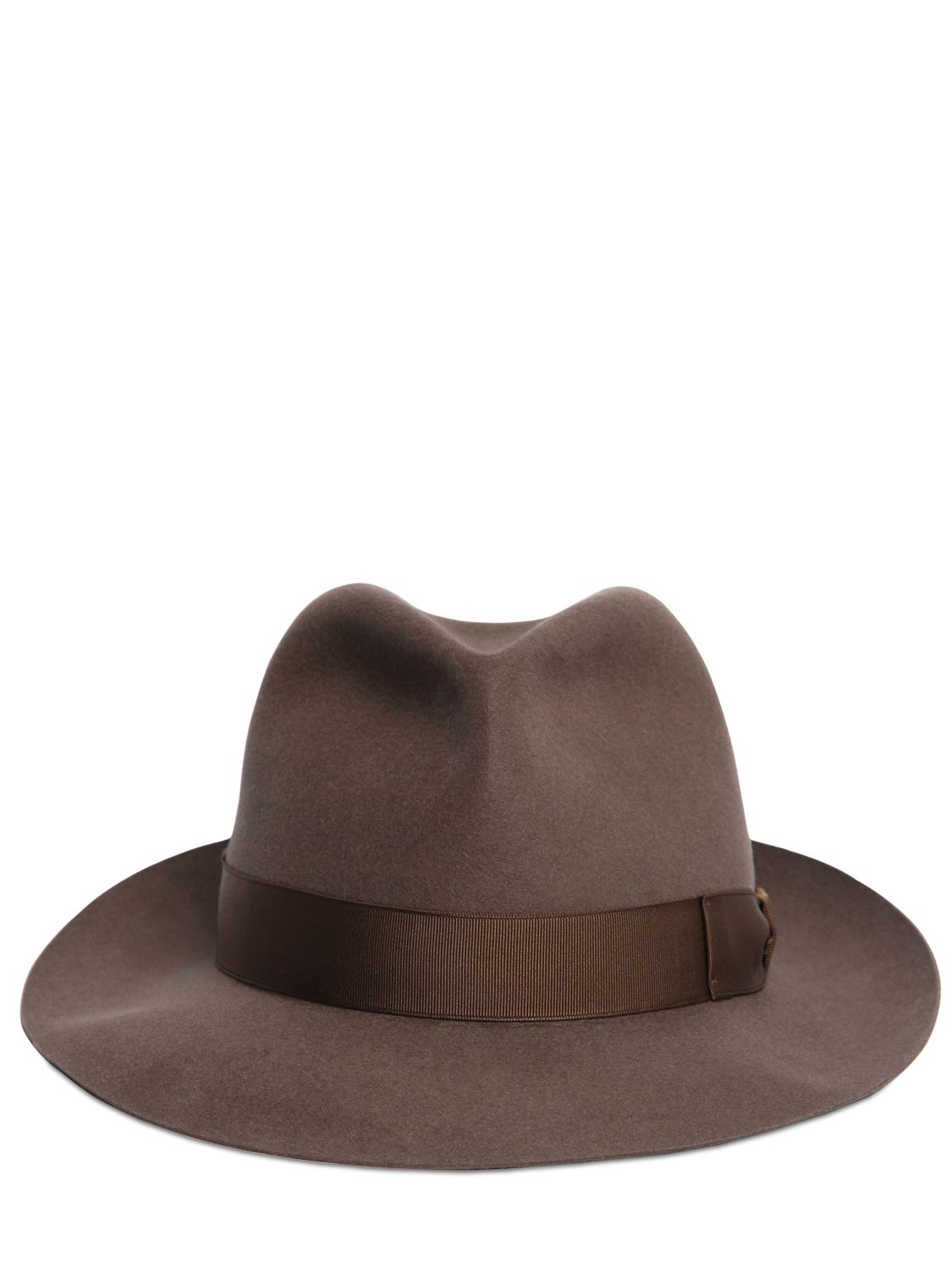 Borsalino Rabbit Fur Felt Large Brim Hat in Brown (LIGHT BROWN) Lyst