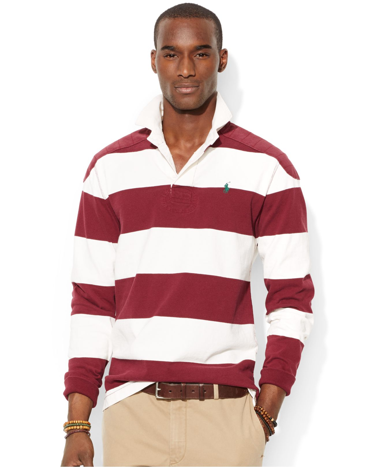  Polo  ralph  lauren  Striped Rugby  Shirt  in Red for Men Lyst