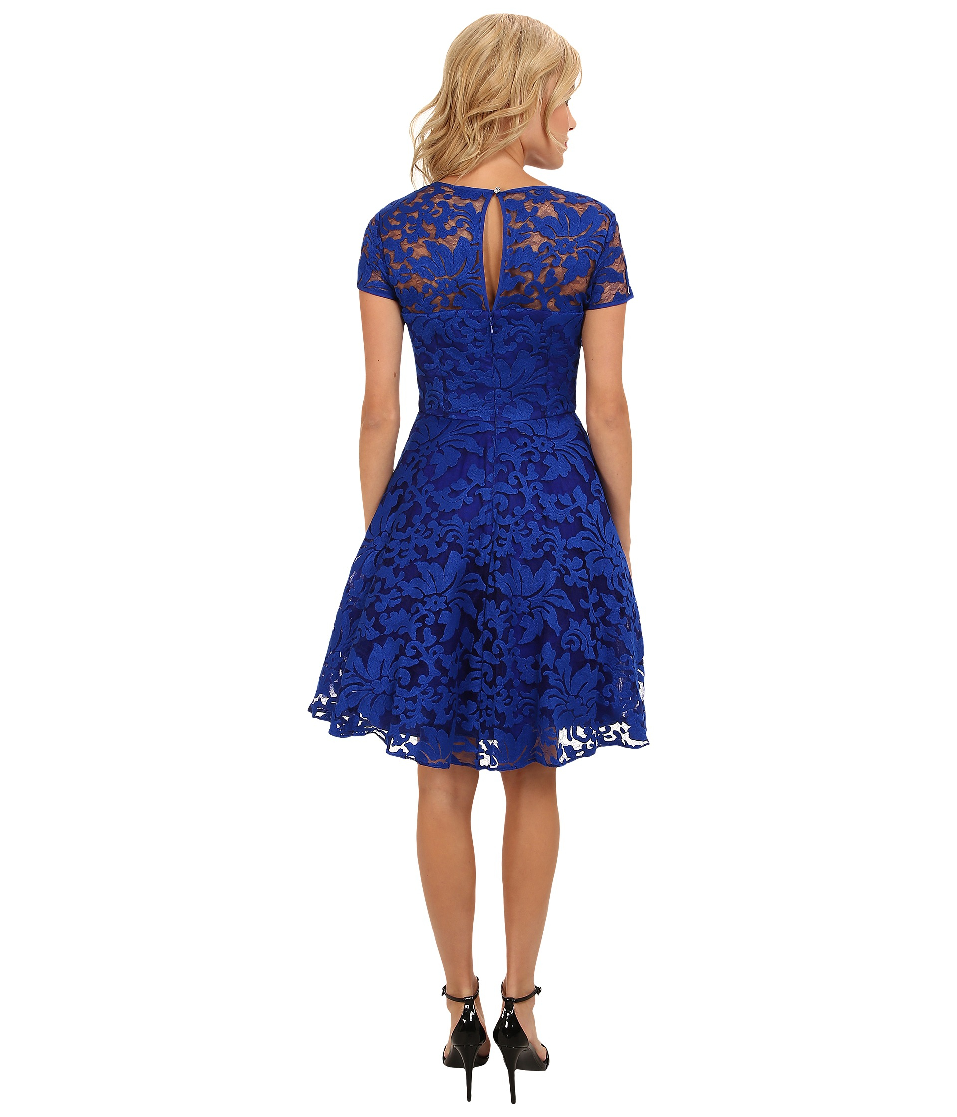 Lyst - Ted Baker Caree Sheer Floral Overlay Dress in Blue