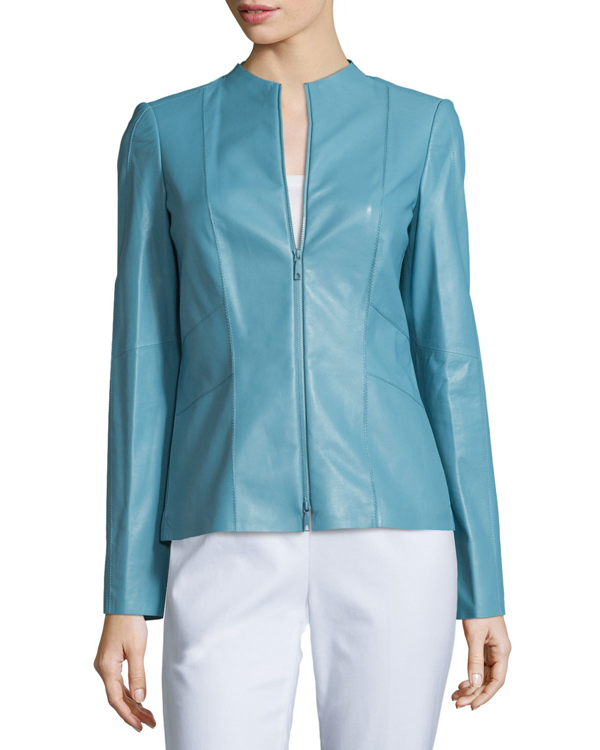 Lafayette 148 Lambskin Leather Jacket Cairoamani Com Lyst Lafayette 148 New York Denise Lambskin Leather Zip Front
