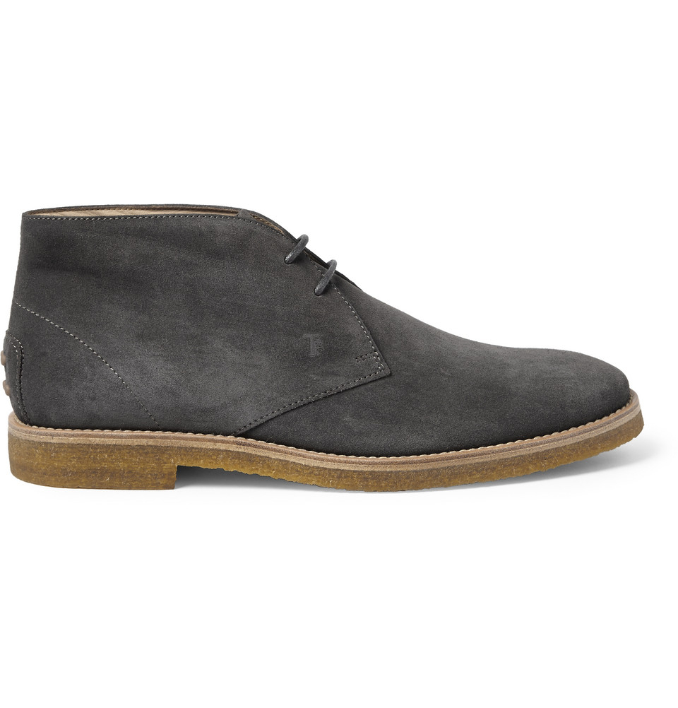 Tod's Suede Desert Boots in Gray for Men | Lyst