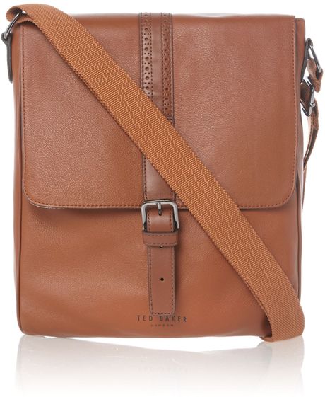 Ted Baker Broguing Leather Flight Bag in Brown for Men (Tan) | Lyst