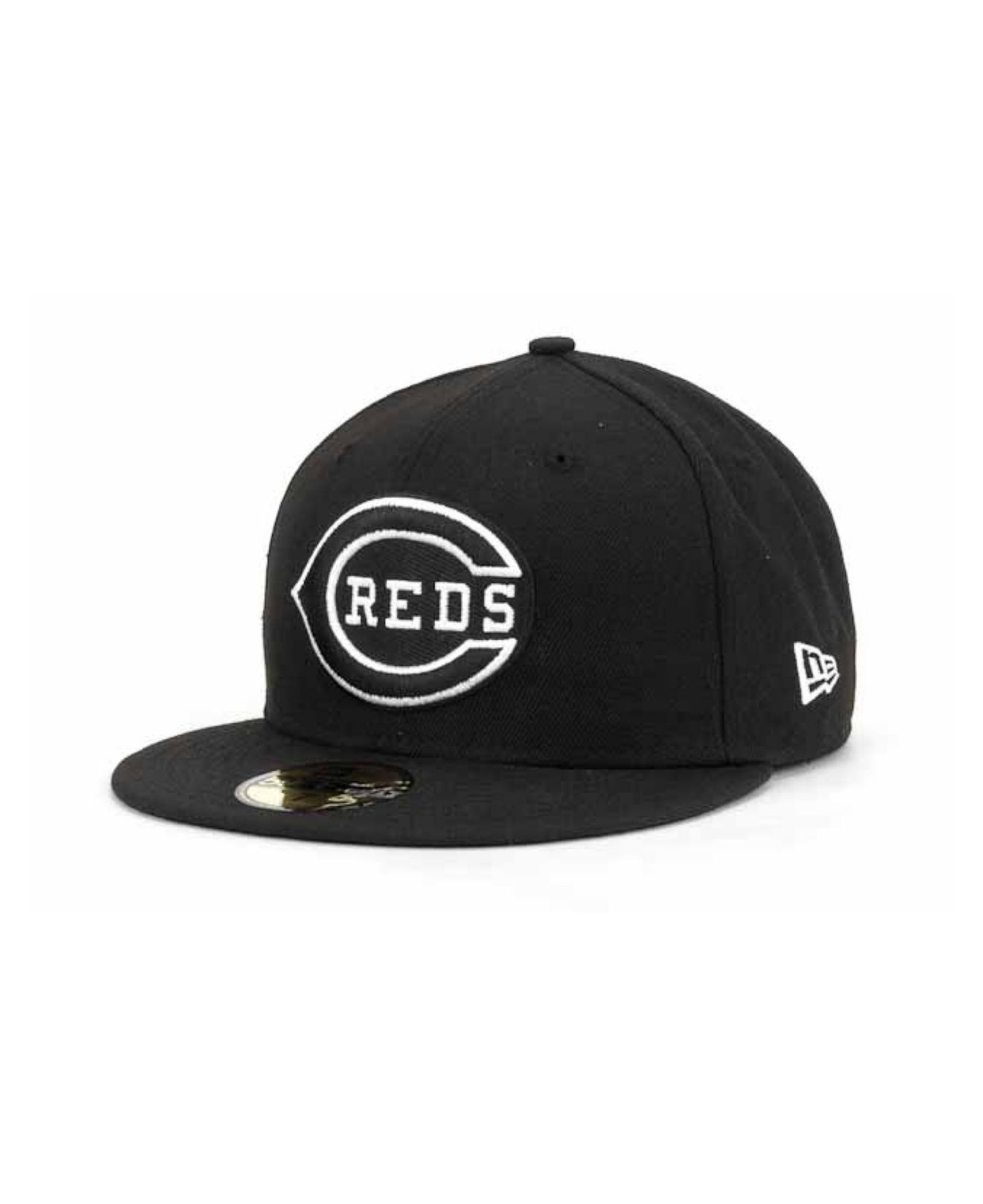 Ktz Cincinnati Reds Black And White Fashion 59fifty Cap in Black for ...