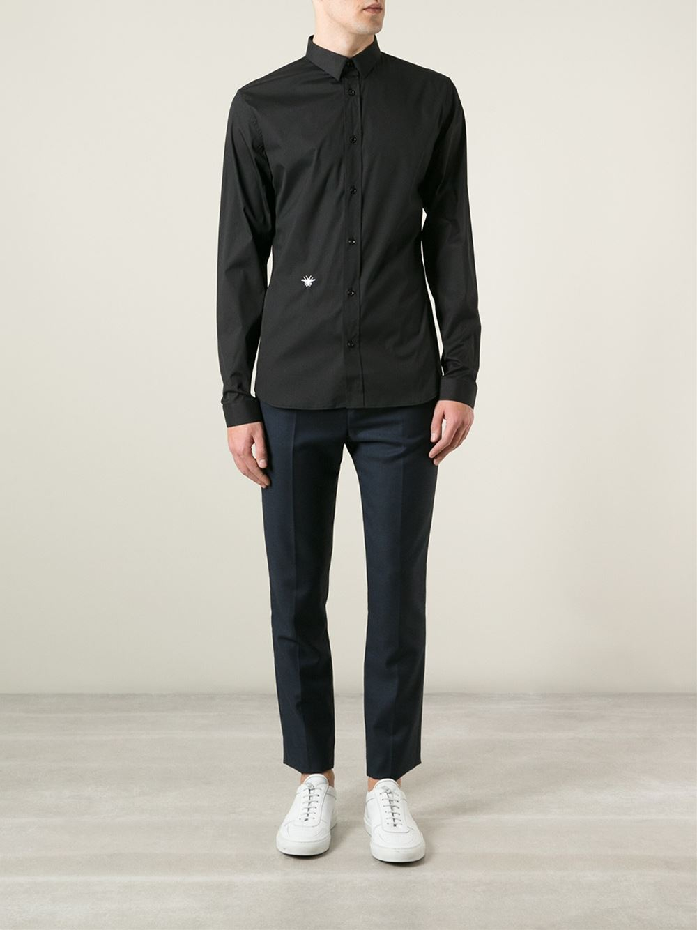Dior Homme Embroidered Bee Shirt in Black for Men - Lyst