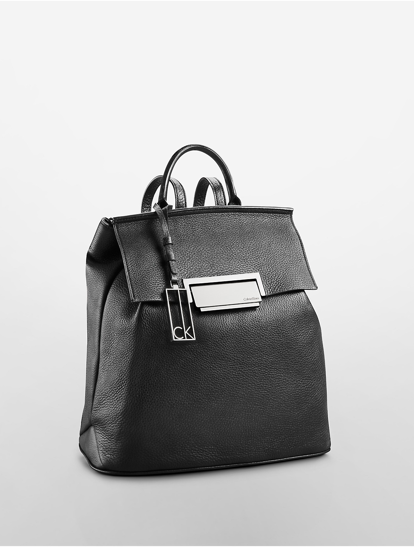 Calvin klein Kelsey Pebble Leather Backpack in Black Lyst