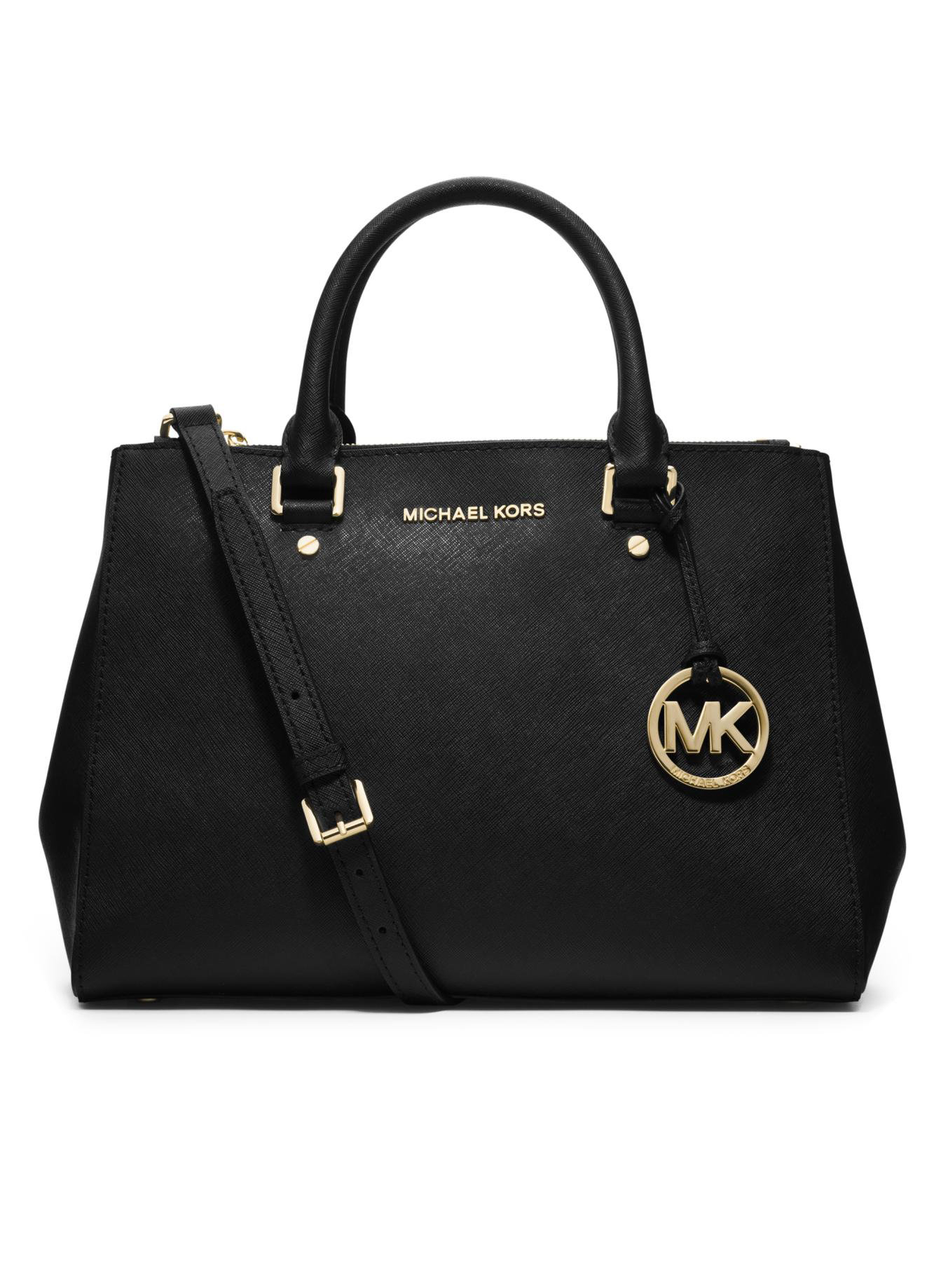 Lyst - Michael Michael Kors Sutton Medium Saffiano Leather Satchel in Black