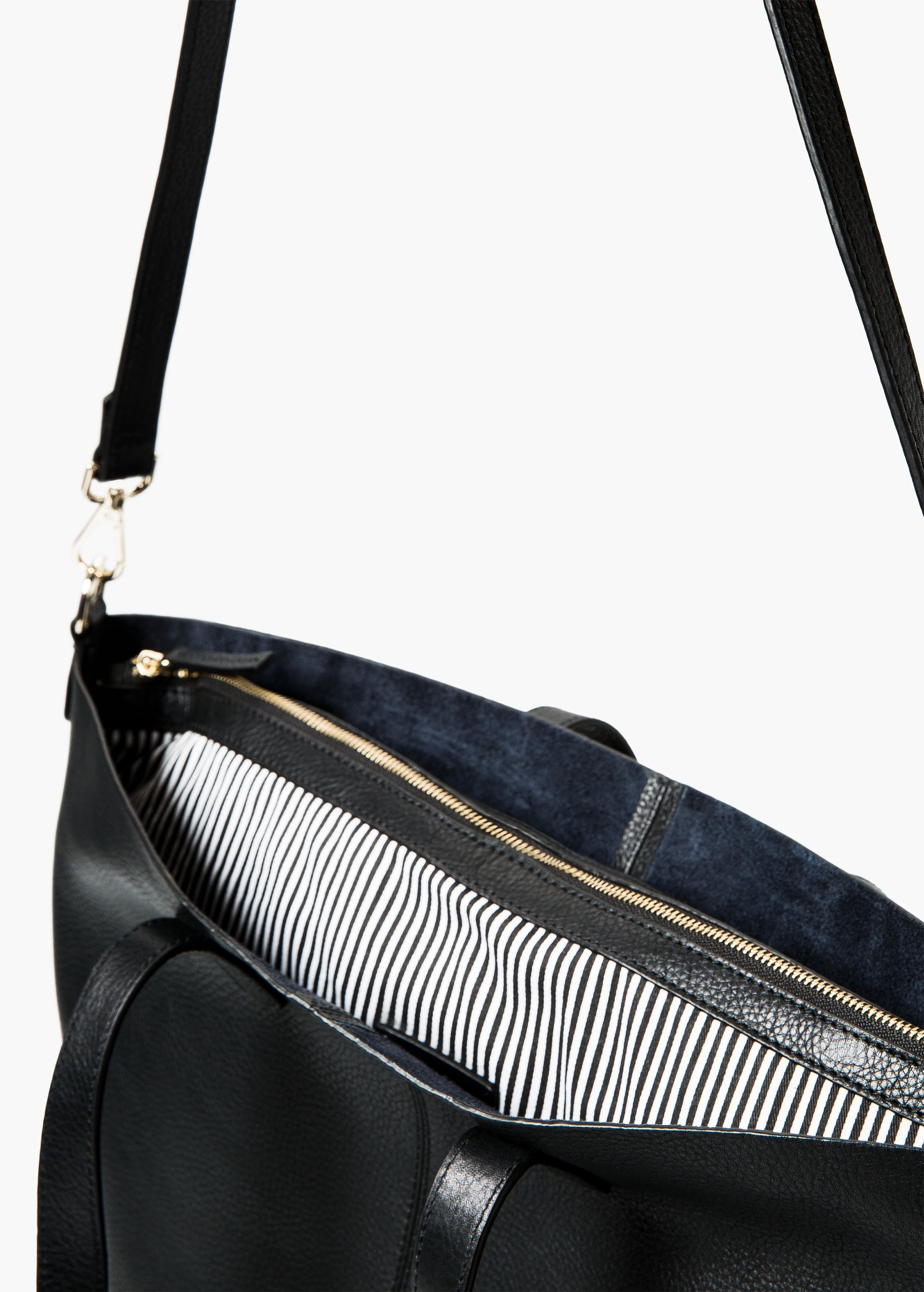 Lyst - Mango Faux-leather Shopper Bag in Black