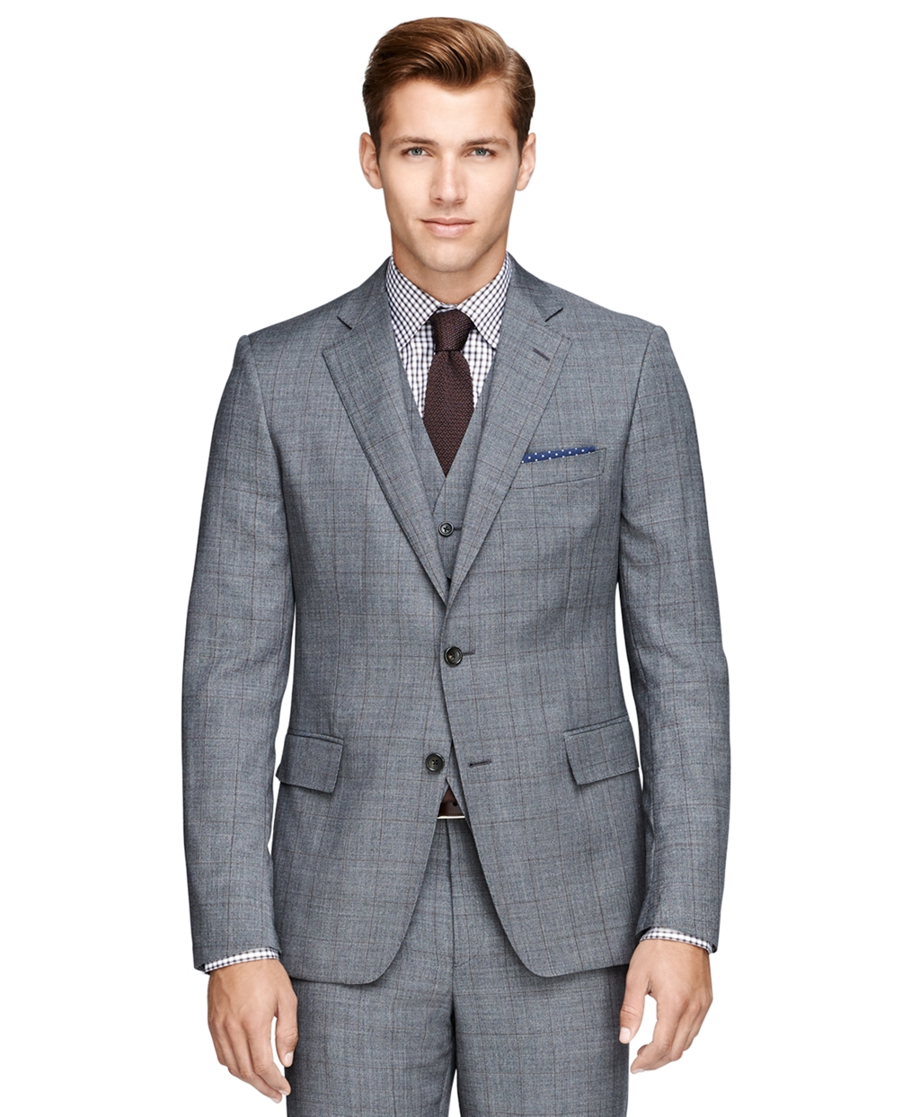 Brooks Brothers Regent Fit Threepiece Sharkskin Suit in Gray for Men ...
