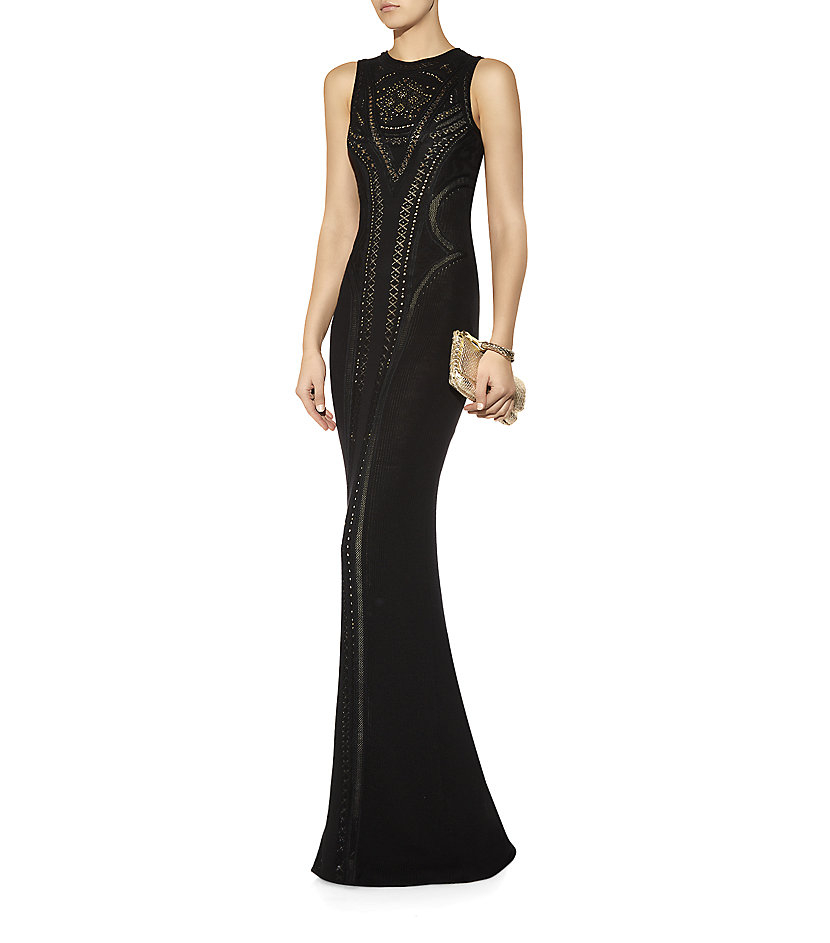 Roberto Cavalli Knitted Maxi Dress In Blue Lyst Gallery
