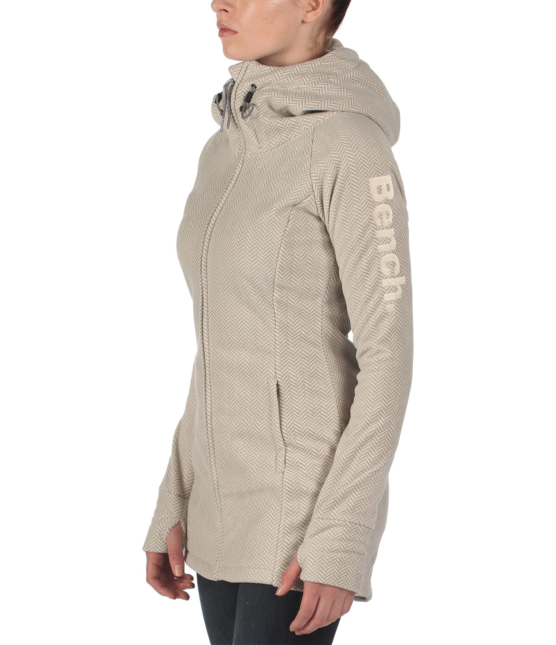 Bench Slinkerton Long ZipThru Hoodie in Gray Lyst