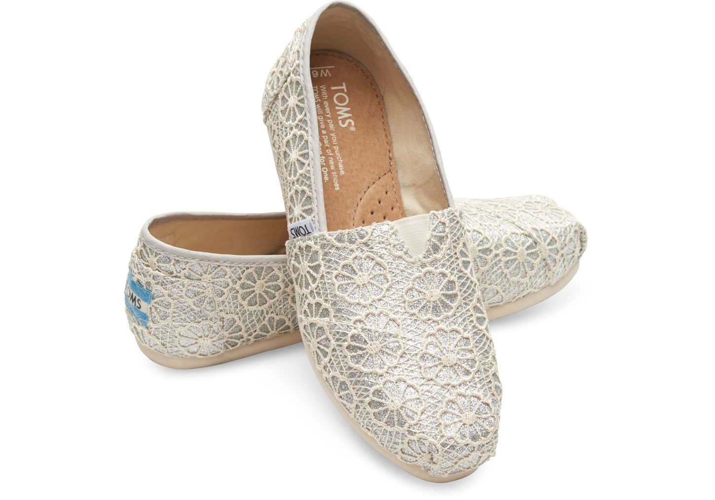 Lyst - Toms Silver Crochet Glitter Women's Classics in Metallic