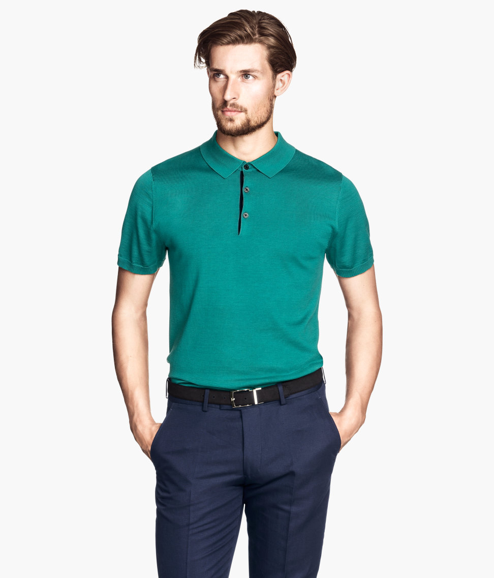 men's silk blend polo shirts