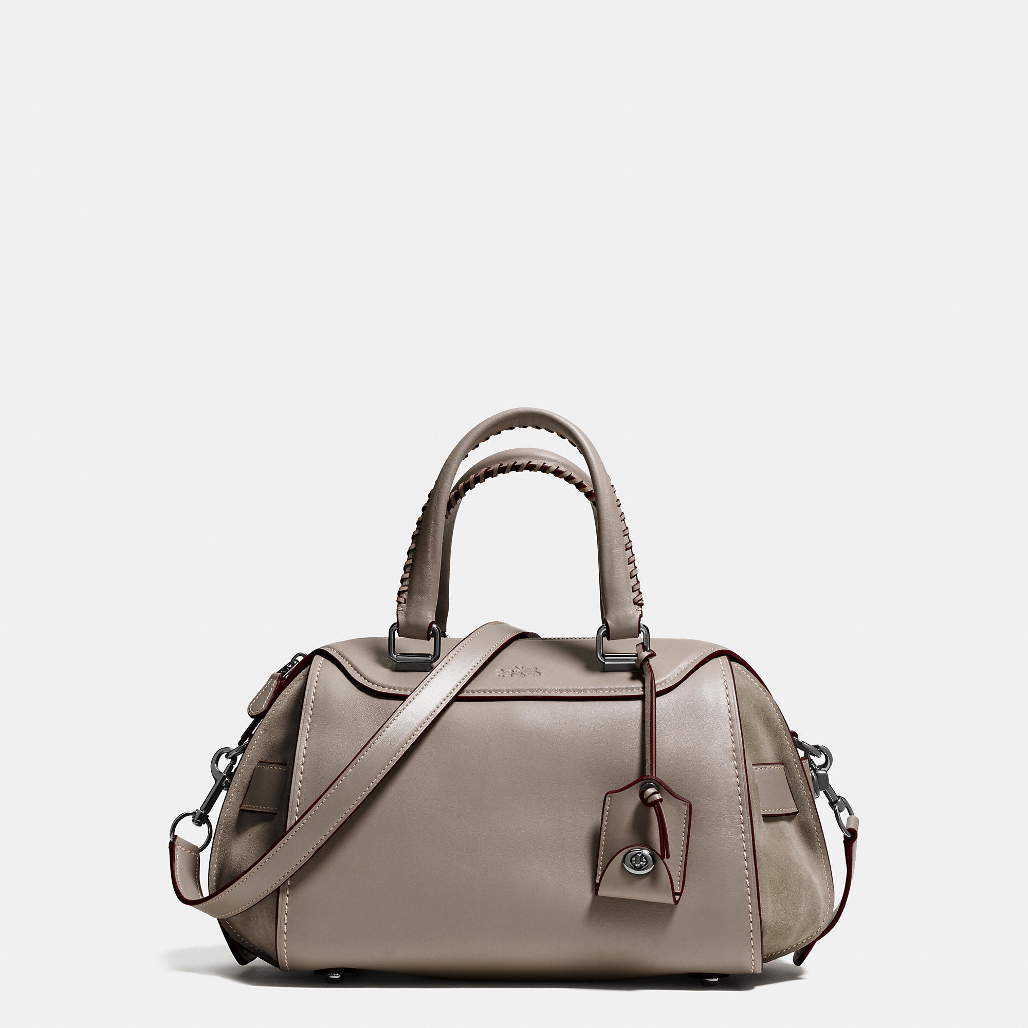 Lyst Coach Ace Satchel In Glovetanned Leather And Suede in Gray