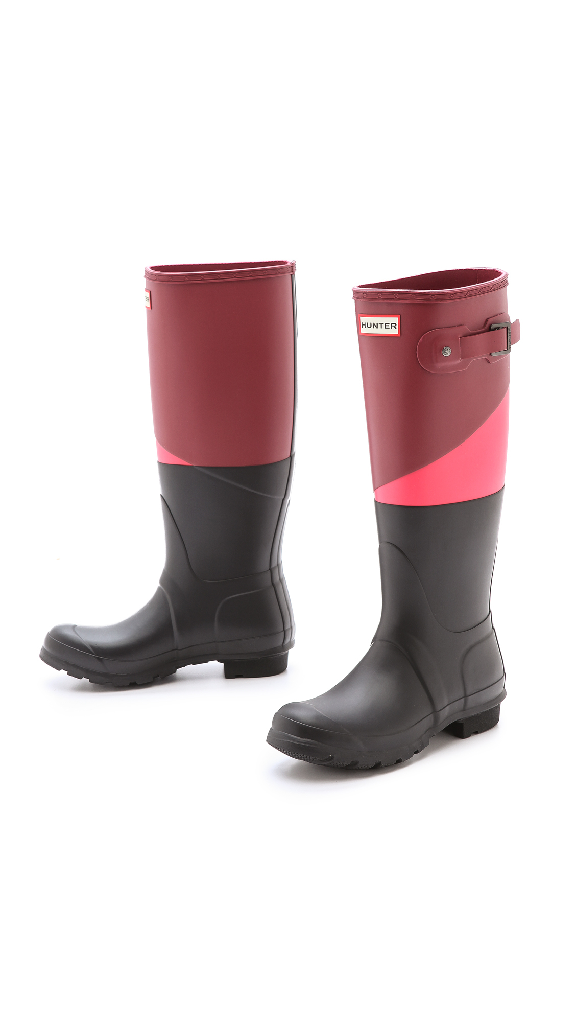 color block hunter boots