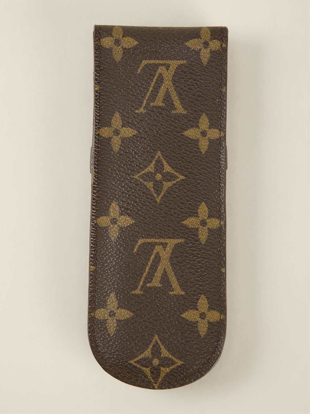 Lyst - Louis Vuitton Monogram Pen Case in Brown