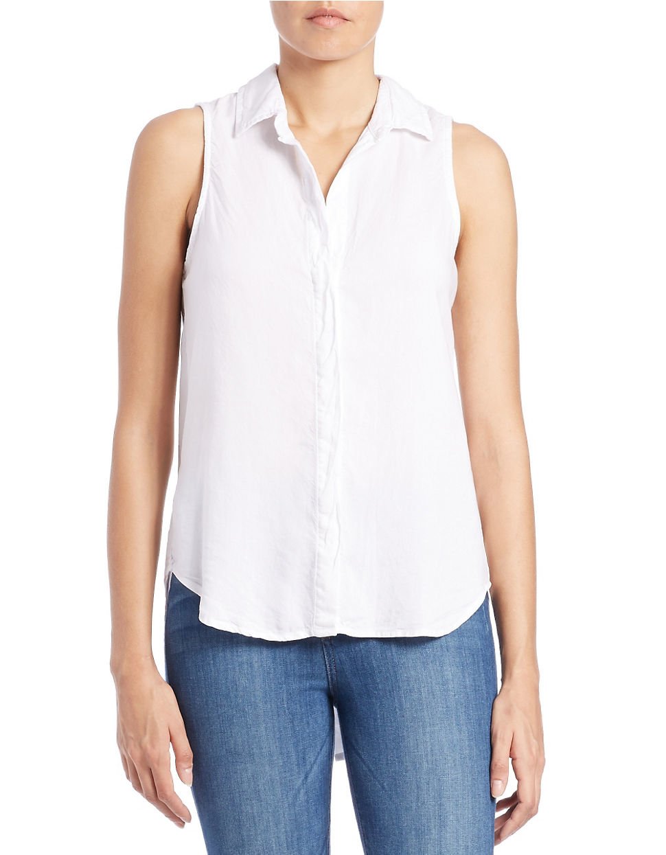 Lyst - Cloth & stone Button Front Blouse in White