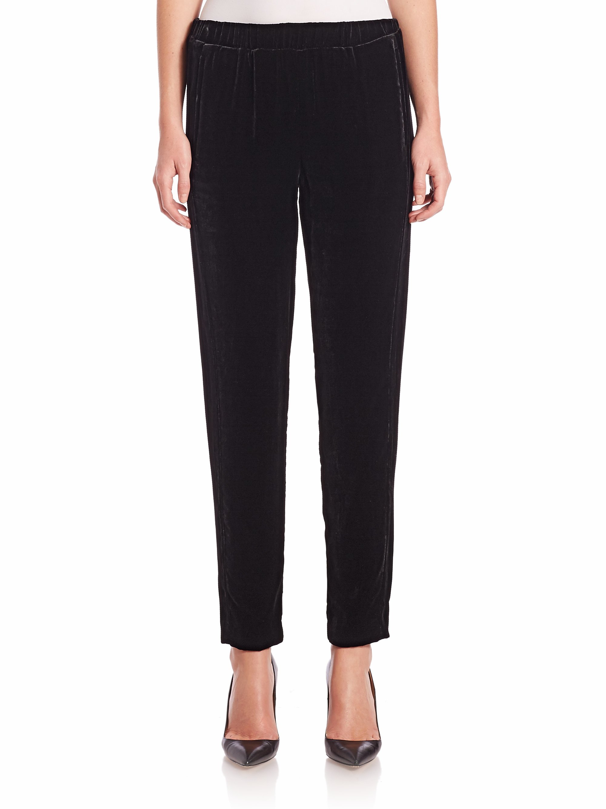 Lyst - Theory Thorene Fixture Velvet Pants in Black