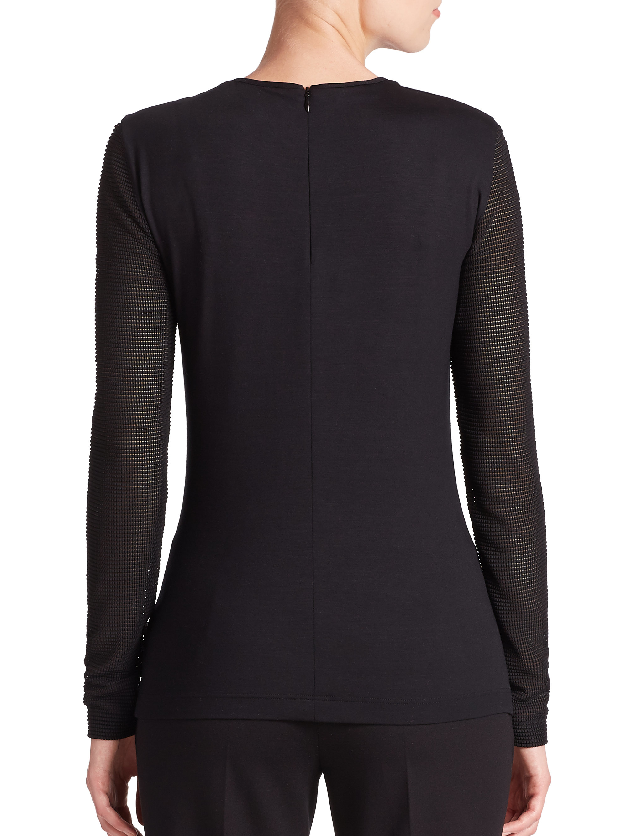 black long sleeve crewneck top