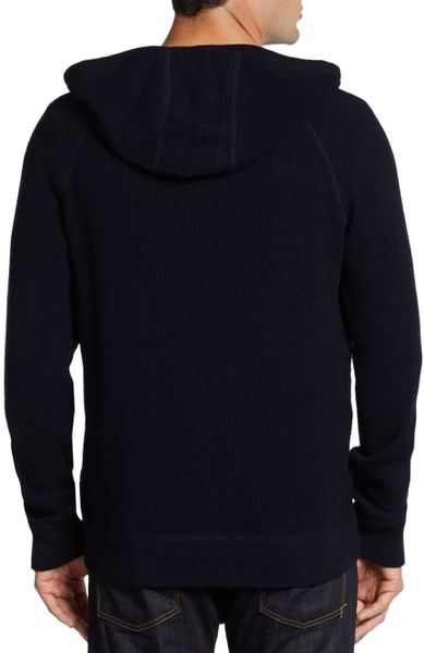 Vince Wool Cashmere Waffle Knit Hoodie in Blue for Men (coastal blue ...