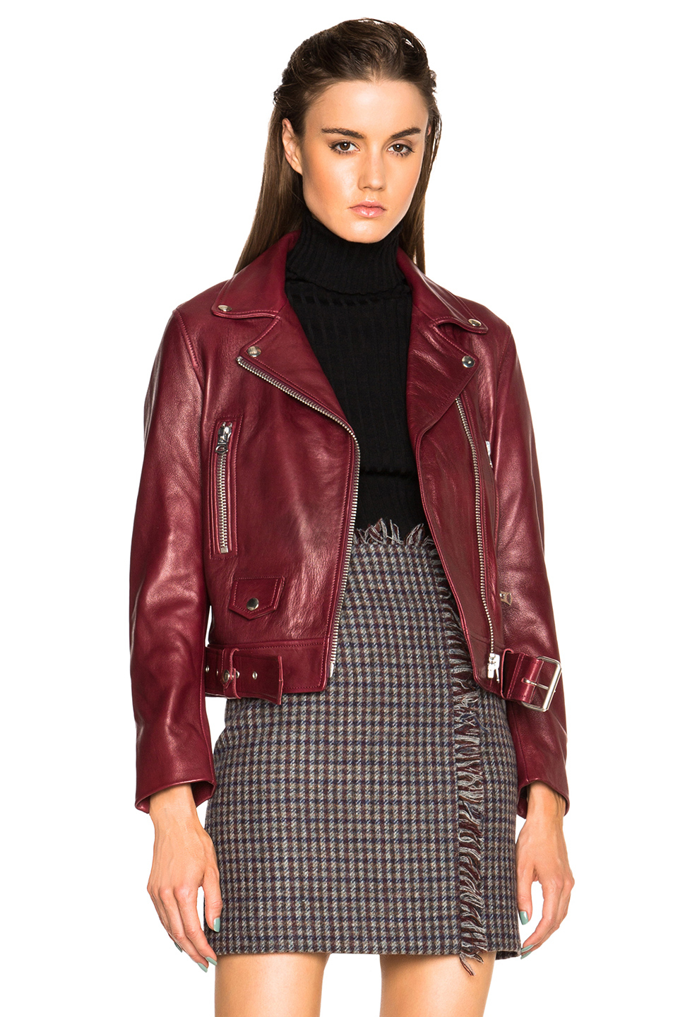 Lyst - Acne Studios Mock Leather Jacket in Red
